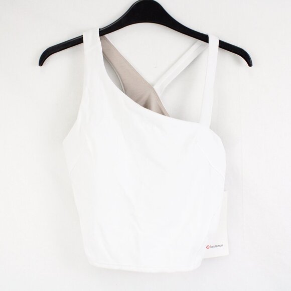 lululemon athletica Tops - NWT Lululemon Exerlux Asymmetrical Tennis Tank Top in White Size 8 (B/C Cup)